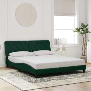 vidaXL Bed Frame without Mattress Dark Green 160x200 cm Velvet
