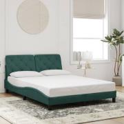 vidaXL Bed Frame without Mattress Dark Green 140x200 cm Velvet