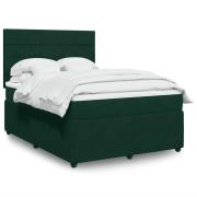 vidaXL Ramsäng med madrass mörkgrön 140x200 cm sammet