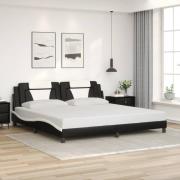 vidaXL Bed Frame "Viana" without Mattress Black and White 200x200 cm F...
