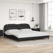 vidaXL Bed Frame "Viana" without Mattress Black 200x200 cm Faux Leathe...