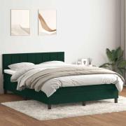 vidaXL Ramsäng med madrass mörkgrön 160x220 cm sammet