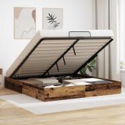 vidaXL Ottoman Sängram Gammalt trä 193 x 120 x 25 cm Spånskiva