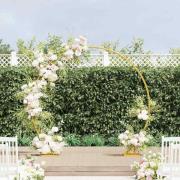 vidaXL Bröllopsbåge Guld 220 x 45 x 200 cm Stål