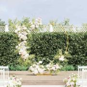 vidaXL Bröllopsbåge Guld 195 x 35 x 211 cm Stål