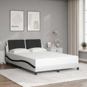 vidaXL Bed Frame without Mattress "Zadar" White and Black 140x190 cm F...