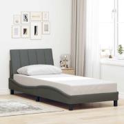 vidaXL Bed Frame without Mattress "Hanko" Dark Grey 90x190 cm Fabric