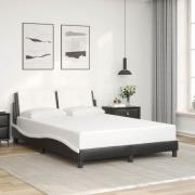 vidaXL Bed Frame without Mattress "Zadar" Black and White 140x200 cm F...