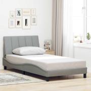 vidaXL Bed Frame without Mattress "Hanko" Light Grey 100x200 cm Fabric