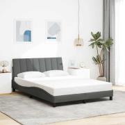 vidaXL Bed Frame without Mattress "Hanko" Dark Grey 140x190 cm Fabric