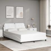 vidaXL Bed Frame without Mattress "Zadar" White 140x190 cm Faux Leathe...