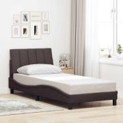 vidaXL Bed Frame without Mattress "Hanko" Dark Brown 90x190 cm Fabric