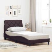 vidaXL Bed Frame without Mattress Dark Brown 90x190 cm Fabric