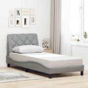 vidaXL Bed Frame without Mattress Light Grey 90x190 cm Fabric