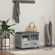 vidaXL Hallbänk Betonggrå 60 x 38 x 46 cm Spånskiva och klädfabric