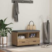 vidaXL Hallbänk Artisan Ek 80 x 38 x 46 cm Spånskiva och klädfabric