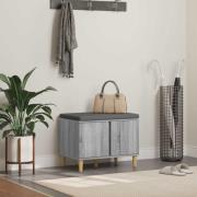 vidaXL Hallbänk med kudde med lagring Grå Sonoma 60 x 38 x 46 cm