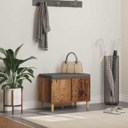 vidaXL Hallbänk Gammalt trä 60 x 38 x 46 cm Konstruerat Trä och Tyg