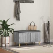 vidaXL Hallbänk med kudde med lagring Grå Sonoma 60 x 38 x 46 cm