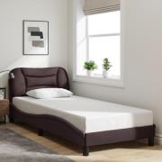 vidaXL Bed Frame without Mattress "Hvar" Dark Brown 90x190 cm Fabric