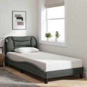 vidaXL Bed Frame without Mattress "Hvar" Dark Grey 90x200 cm Fabric