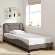 vidaXL Bed Frame without Mattress "Hvar" Taupe 80x200 cm Fabric