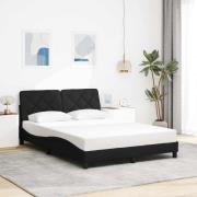 vidaXL Bed Frame without Mattress Black 140x190 cm Fabric