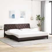 vidaXL Bed Frame without Mattress Dark Brown 200x200 cm Fabric