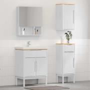 vidaXL Badrumsmöbelset med låda med hylla FLORO 3 pcs Vit Massiv furu