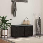 vidaXL Hallbänk Svart Ek 80 x 38 x 46 cm Konstruerat Trä och Tyg