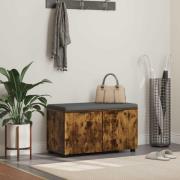 vidaXL Hallbänk Rökt Ek 80 x 38 x 46 cm Konstruerat Trä och Tyg