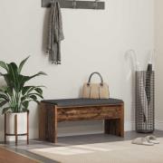 vidaXL Hallbänk med kudde Gammalt trä 83 x 38 x 40 cm