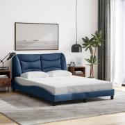vidaXL Bed Frame without Mattress "Hvar" Blue 140x190 cm Fabric