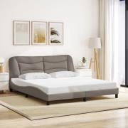 vidaXL Bed Frame without Mattress "Hvar" Taupe 180x200 cm Fabric