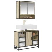 vidaXL Badrumsskåp Sonoma Ek 80x33x60 cm Konstruerat trä