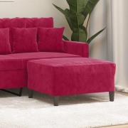 vidaXL Fotpall vinröd 70x55x41 cm sammet