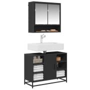 vidaXL Tvättställsskåp svart 80x33x60 cm konstruerat trä