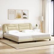 vidaXL Bed Frame without Mattress "Hvar" Cream 200x200 cm Fabric