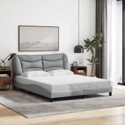 vidaXL Bed Frame without Mattress "Hvar" Light Grey 160x200 cm Fabric
