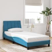 vidaXL Bed Frame without Mattress "Hanko" Blue 80x200 cm Velvet