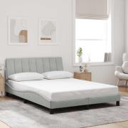 vidaXL Bed Frame without Mattress "Hanko" Light Grey 140x190 cm Velvet