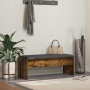 vidaXL Hallbänk med kudde Rökt ek 103 x 38 x 40 cm