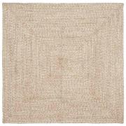 vidaXL Områdesmattor Fyrkantig Naturlig och vit 120 x 120 cm Jute