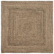 vidaXL Områdesmattor Fyrkantig Naturlig och svart 160 x 160 cm