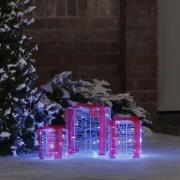 vidaXL Dekor av Gåva Box 3 pcs Blå 20 x 20 x 21 cm Akryl