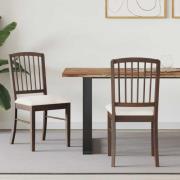 vidaXL Matstolar 2 pcs Ljusbrun 50 x 52,5 x 91 cm Massiv Gummiträ