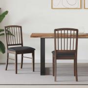 vidaXL Matstolar 2 pcs Ljusbrun 50 x 52,5 x 91 cm Massiv Gummiträ