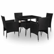 vidaXL Möbelset 5 pcs Svart