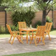 vidaXL Trädgård Stol 4 pcs Brun 57 x 72 x 109 cm Massivt Akaciaträ