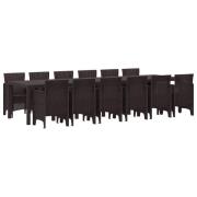 vidaXL Trädgårdsmöbelset 13 pcs Brun Polt rotting